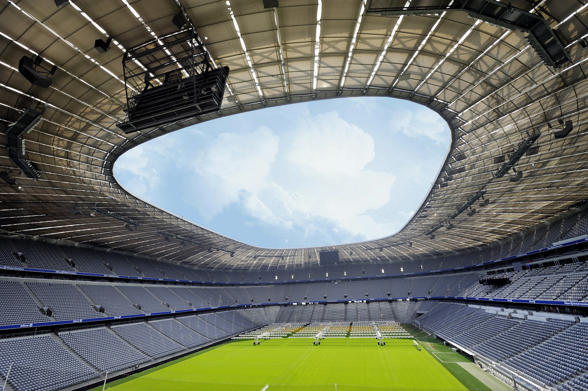 The interior of the Allianz Arena - the official stadium of FC Bayern Munich.