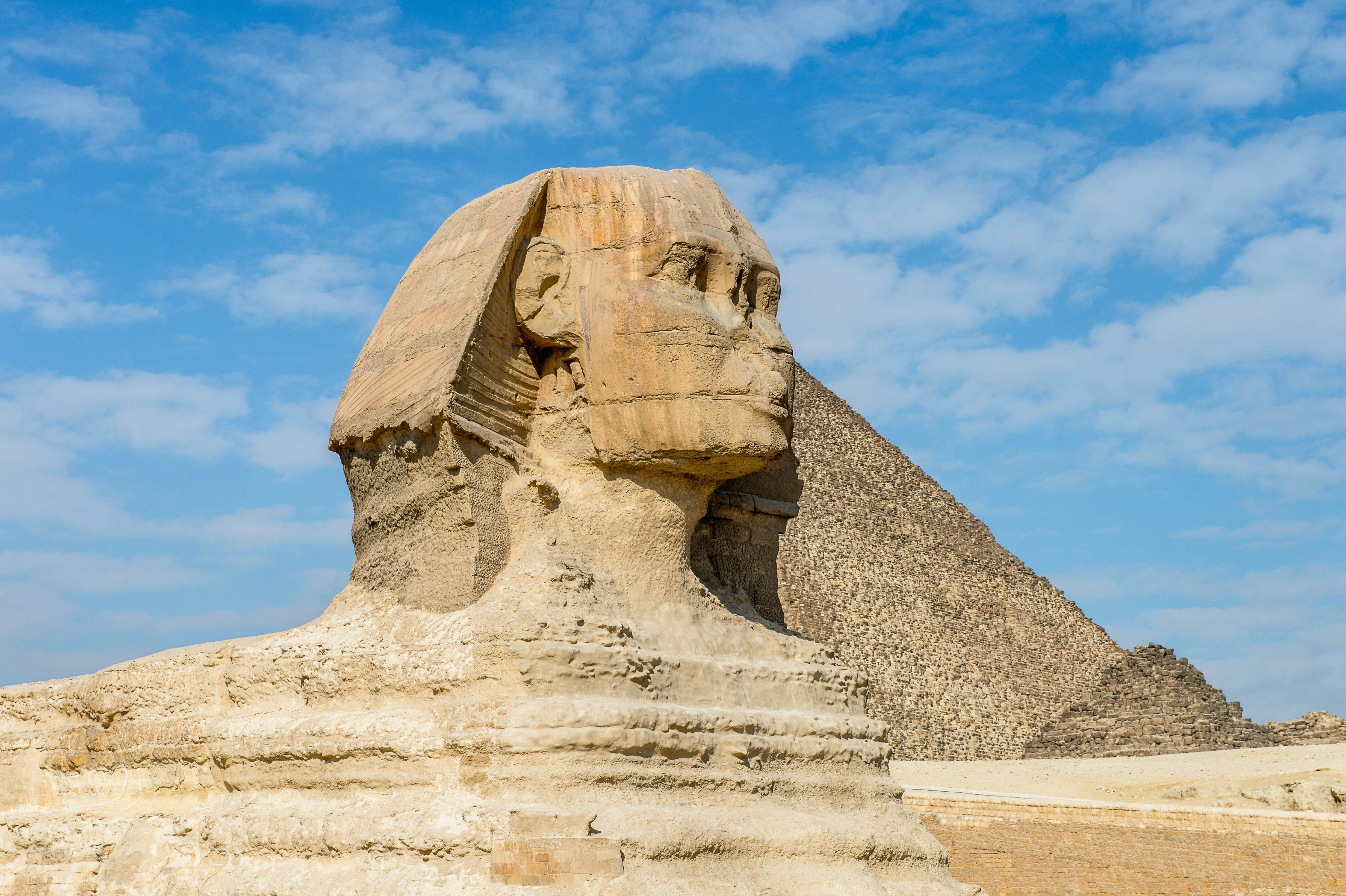 Great Sphinx of Giza, a limestone statue of a mythical creature with a lion's body and a human head), Giza Plateau, West Bank of the Nile, Giza, Egypt
africa, african, ancient, antique, antiquities, arab, arabia, arabian, archeology, architecture, building, cairo, cheops, city, civilization, country, culture, damaged, desert, destination, egypt, egyptian, egyptology, famous, giza, head, historic, history, khafre, landmark, monument, mystery, pharaoh, profile, pyramid, rock, sand, scene, seven, sky, sphinx, sphynx, stone, tomb, tourism, tourist, unesco, wonder, world, yellow