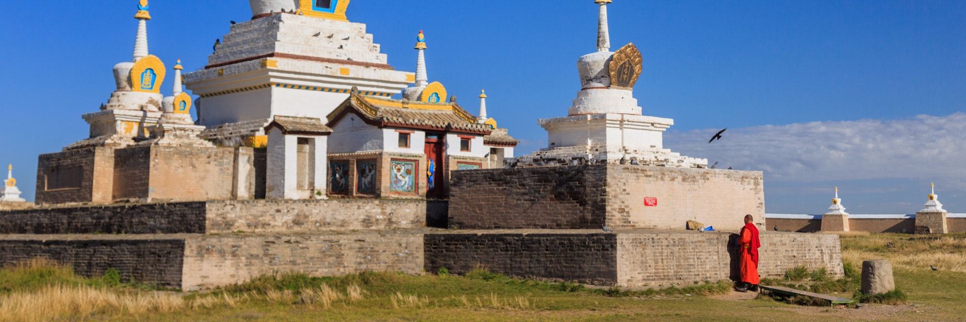 Stupa of Erdene Zuu monastery in the town of Kharkhorin, Mongolia.