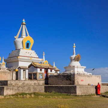 Stupa of Erdene Zuu monastery in the town of Kharkhorin, Mongolia.