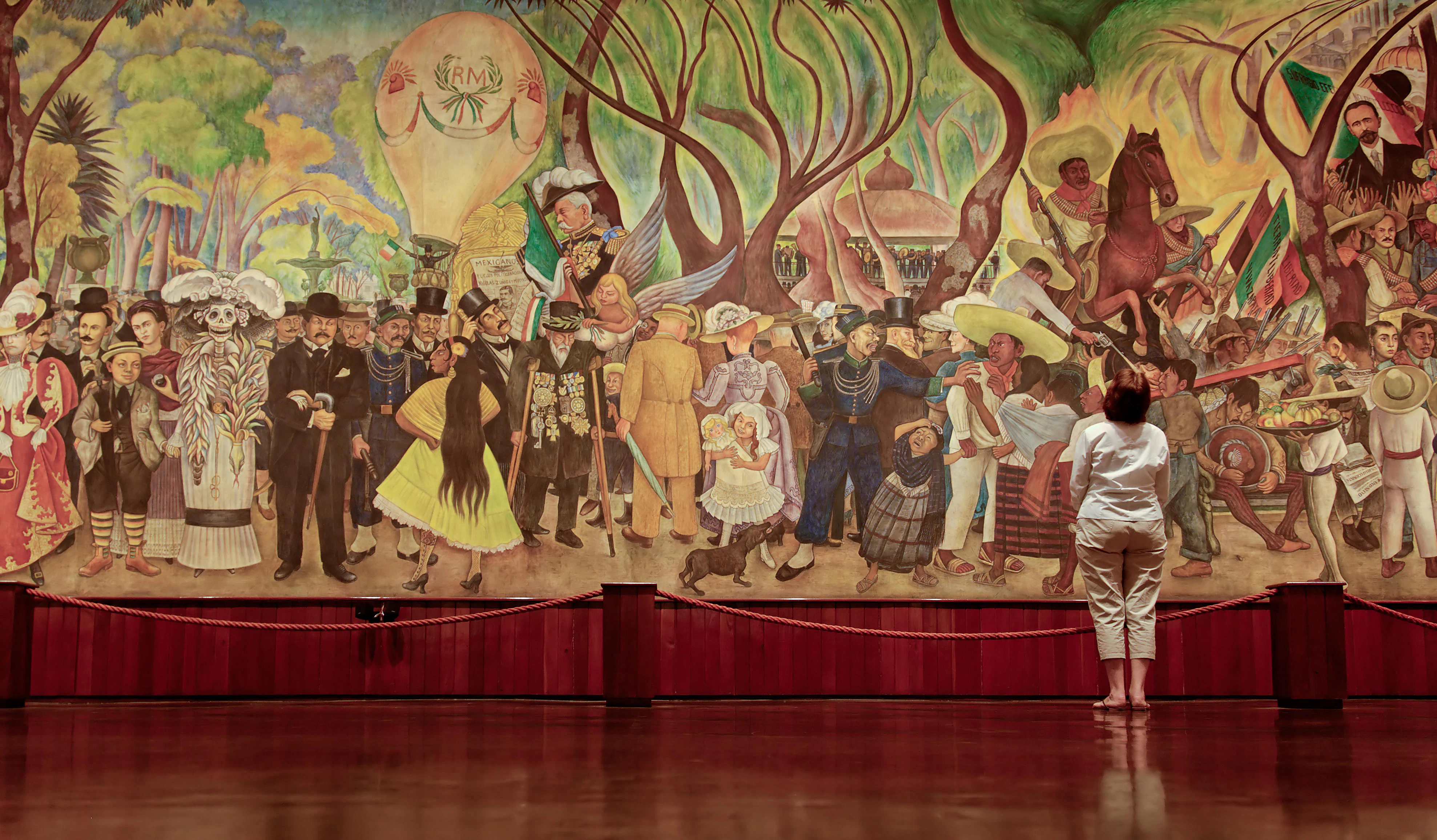 Rivera's mural entitled "A Dream of a Sunday Afternoon in Alameda Park," in the Museo Mural Diego Rivera in Mexico City.