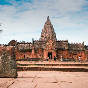 Tourists visit the Prasat Phanom Rung Historical Park.
