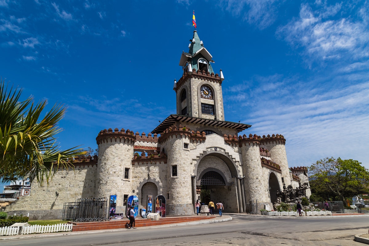Medieval style castle known as the gateway to the city of Loja, Ecuador.