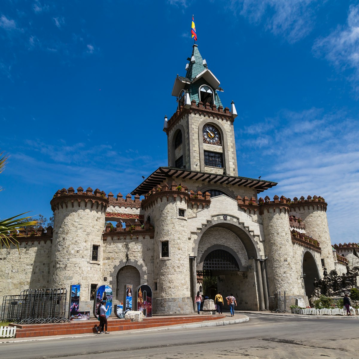 Medieval style castle known as the gateway to the city of Loja, Ecuador.