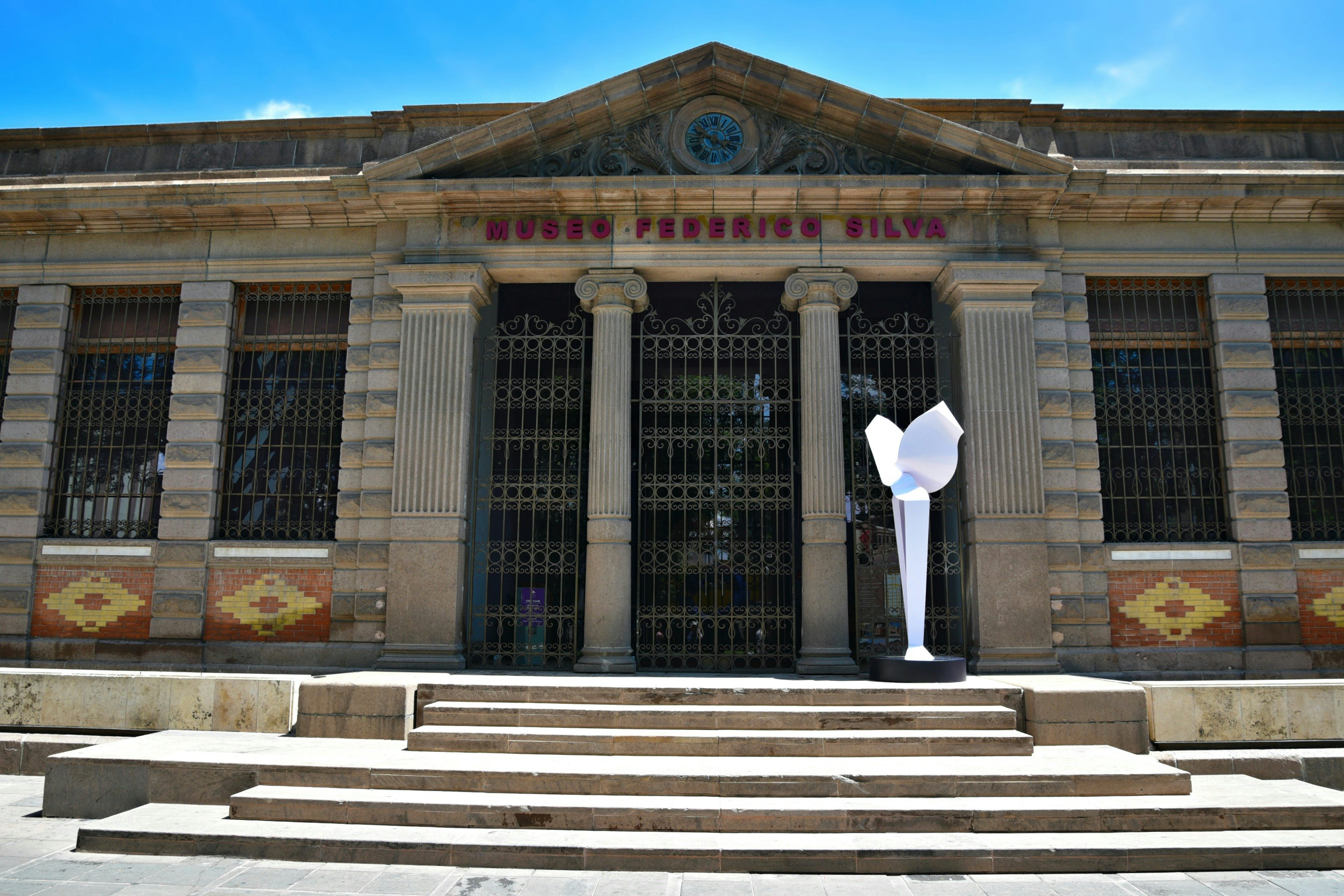 Exterior of the Museo Federico Silva located at the Jardín San Juan de Dios in San Luis Potosí, Mexico.