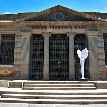 Exterior of the Museo Federico Silva located at the Jardín San Juan de Dios in San Luis Potosí, Mexico.