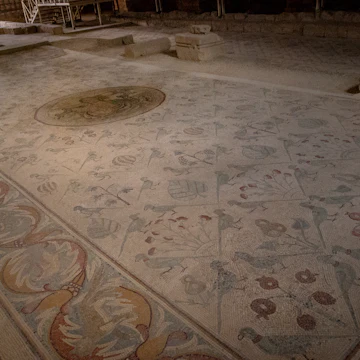 Mosaic in the Church of the Apostles in Madaba, Jordan.