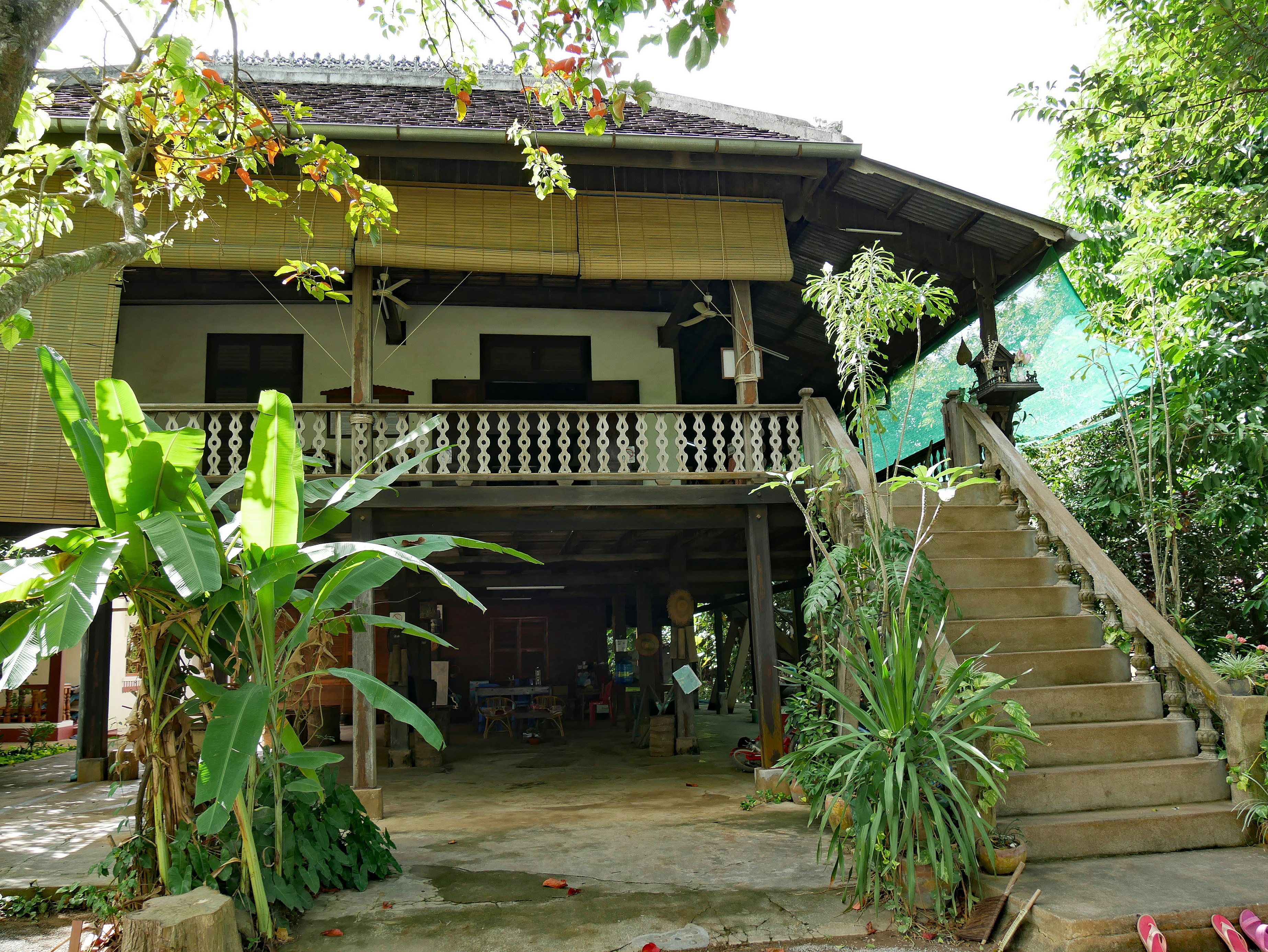 A one hundred year old Cambodian house built in the traditional Khmer style in Wat Kor Village, Battambang, Cambodia.