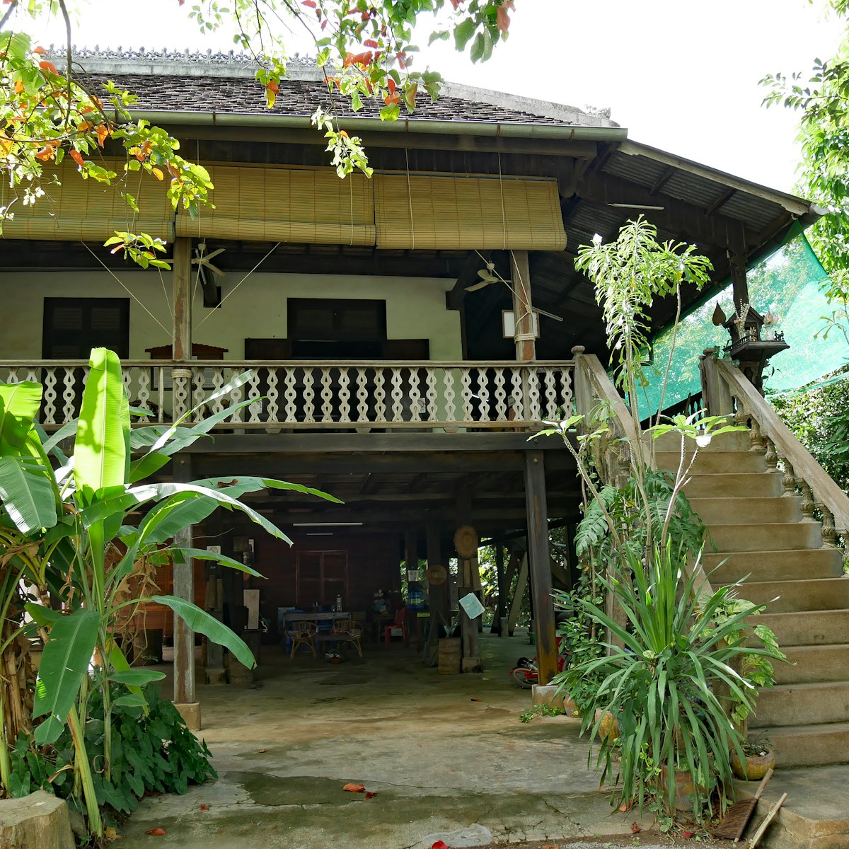 A one hundred year old Cambodian house built in the traditional Khmer style in Wat Kor Village, Battambang, Cambodia.