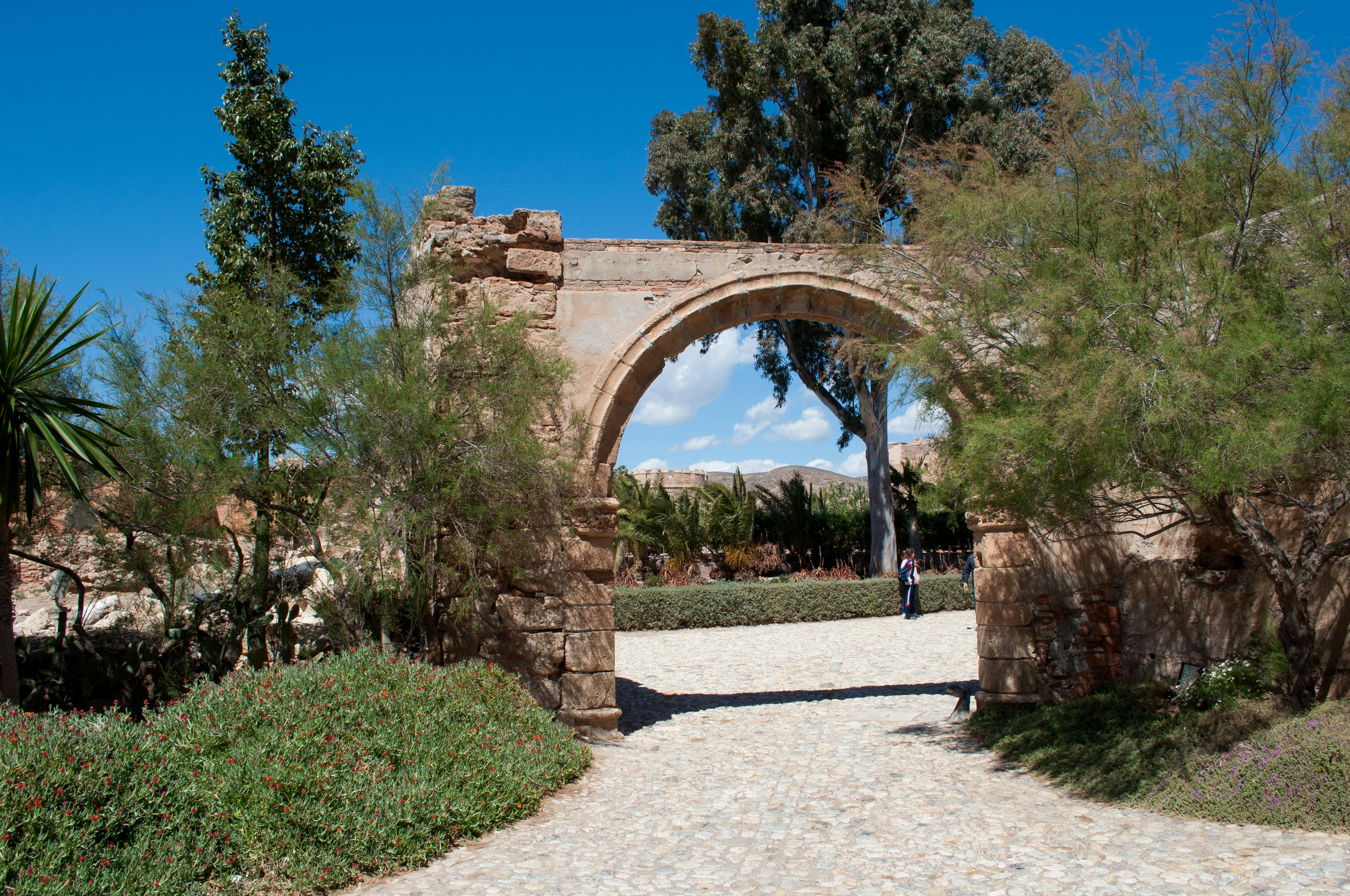 Access arch from the first to the second enclosure in the Alcazaba of Almeria.