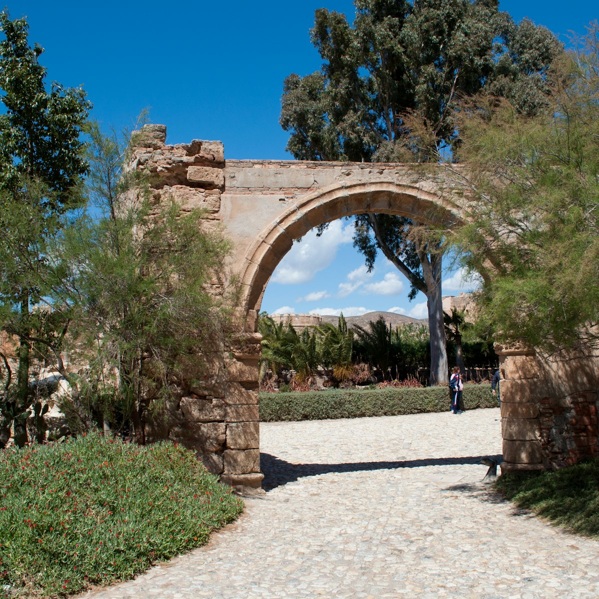 Access arch from the first to the second enclosure in the Alcazaba of Almeria.