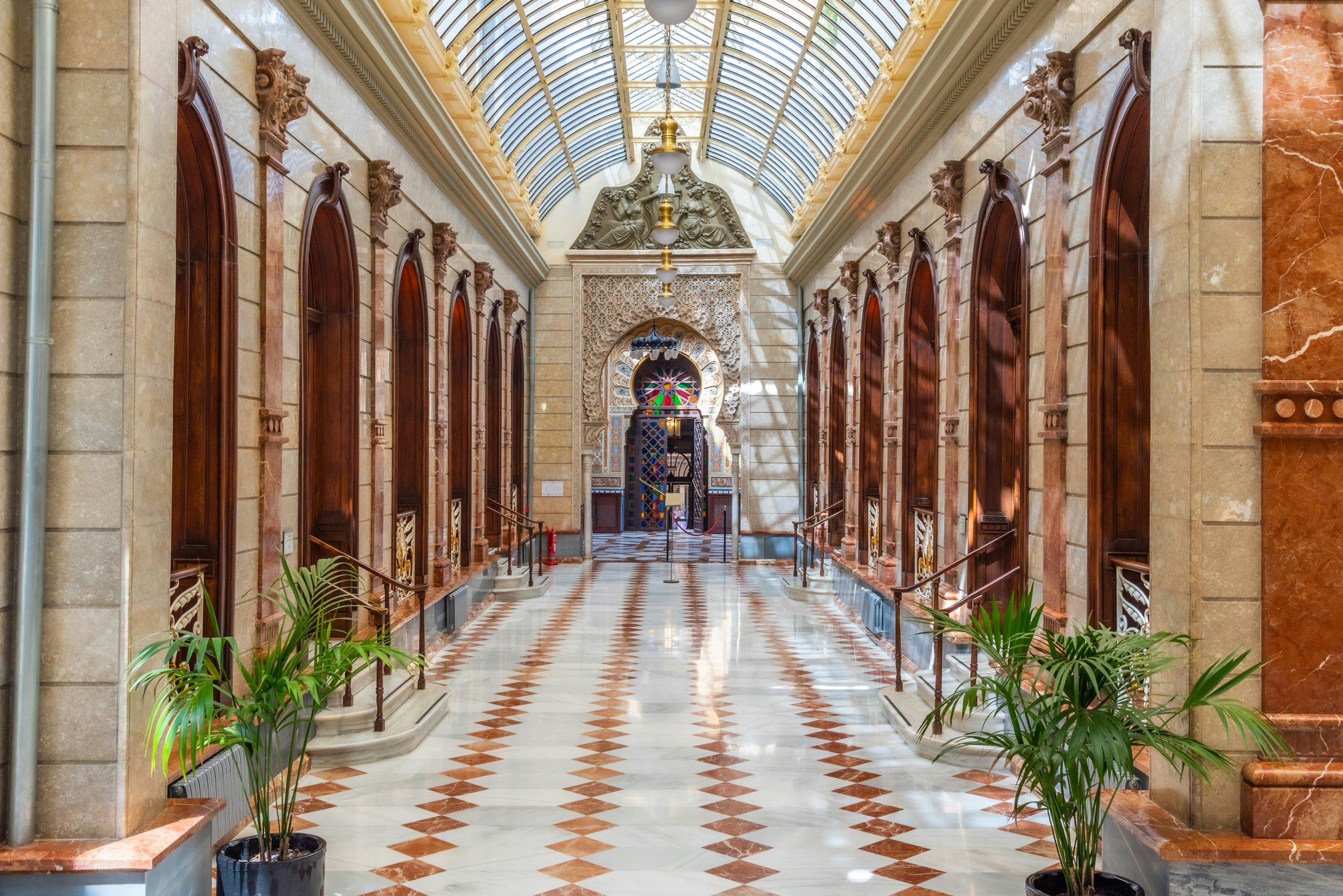 Corridor inside of the Real Casino de Murcia.