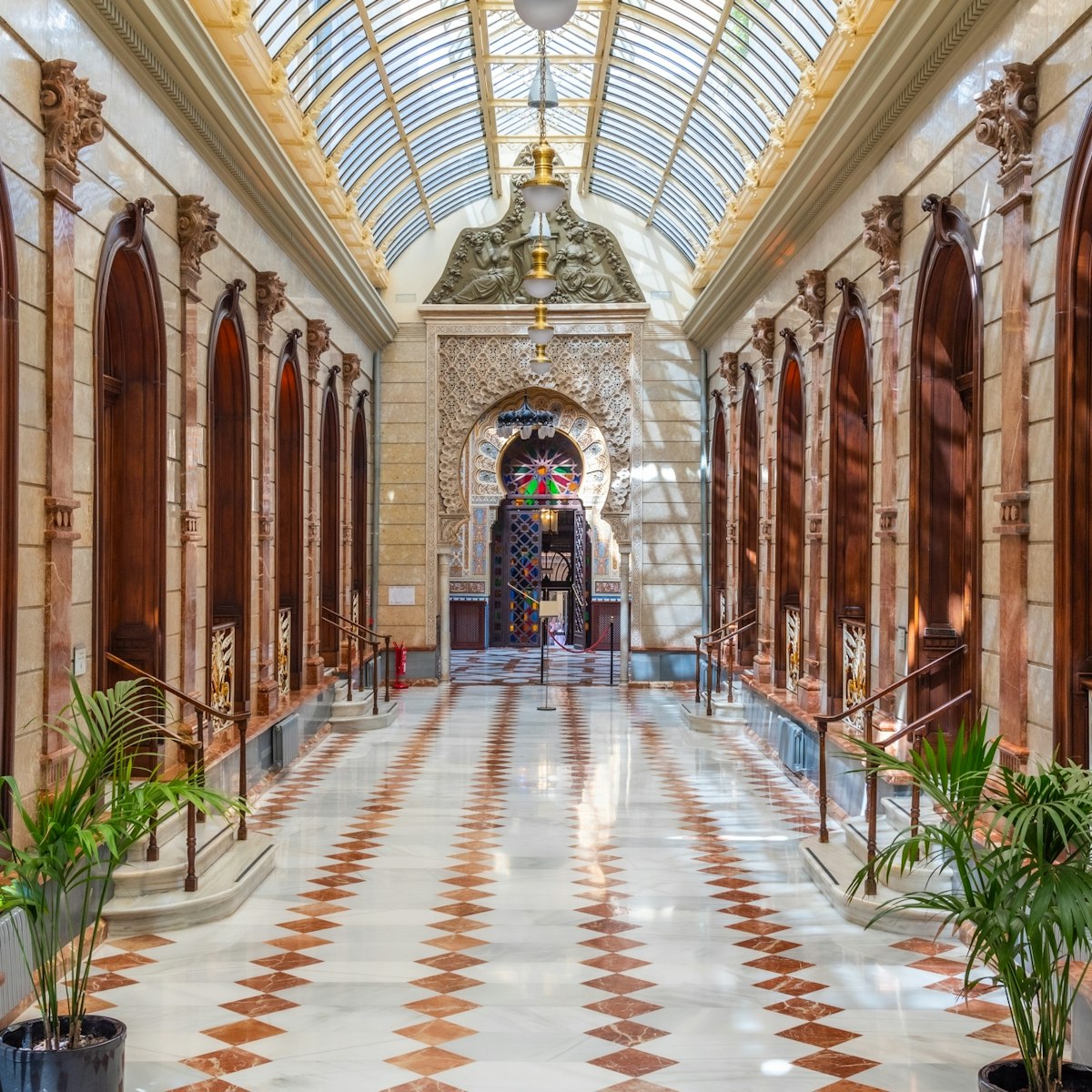 Corridor inside of the Real Casino de Murcia.