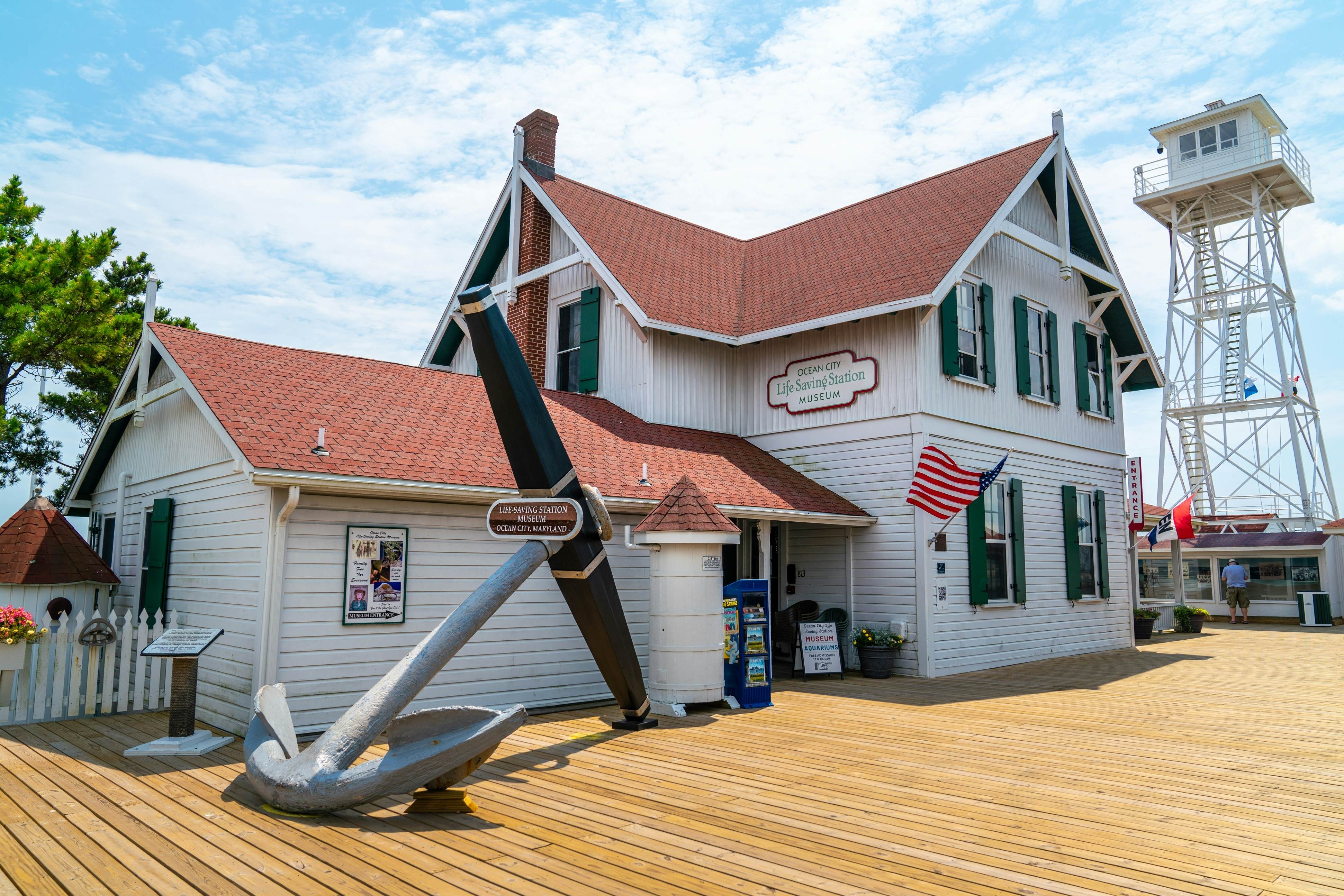 Life Saving Station Museum on the boardwalk in Ocean City, Maryland.
