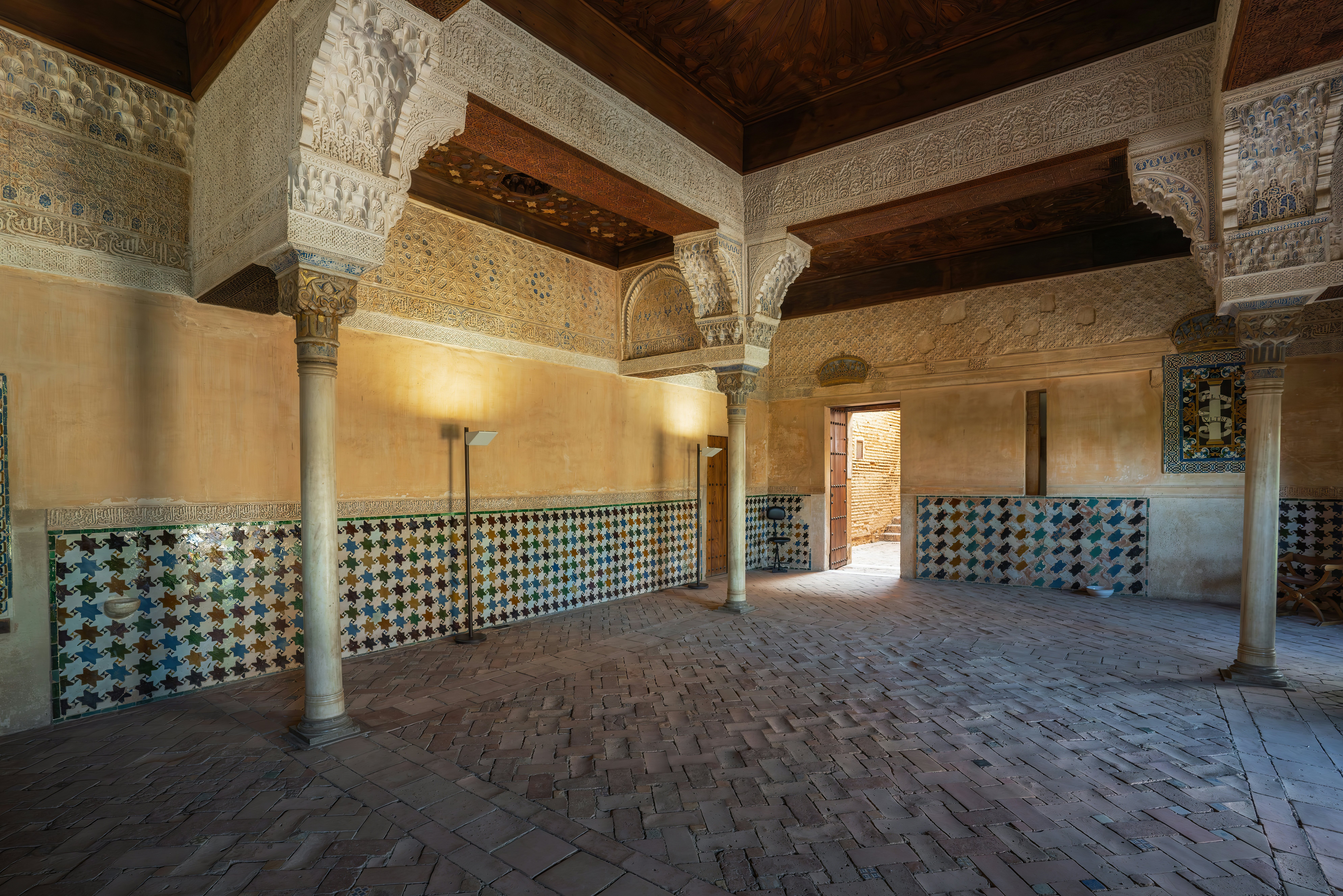 Council Hall (Sala del Mexuar) at Nasrid Palaces of Alhambra, Granada, Spain.