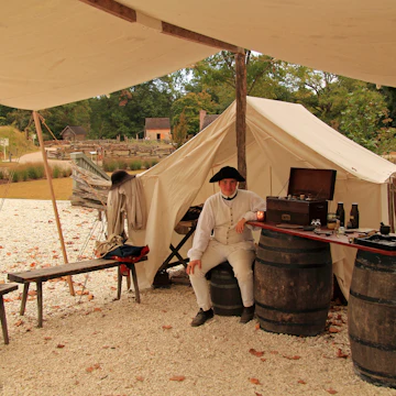 Historical reenactors at the American Revolution Museum at Yorktown.