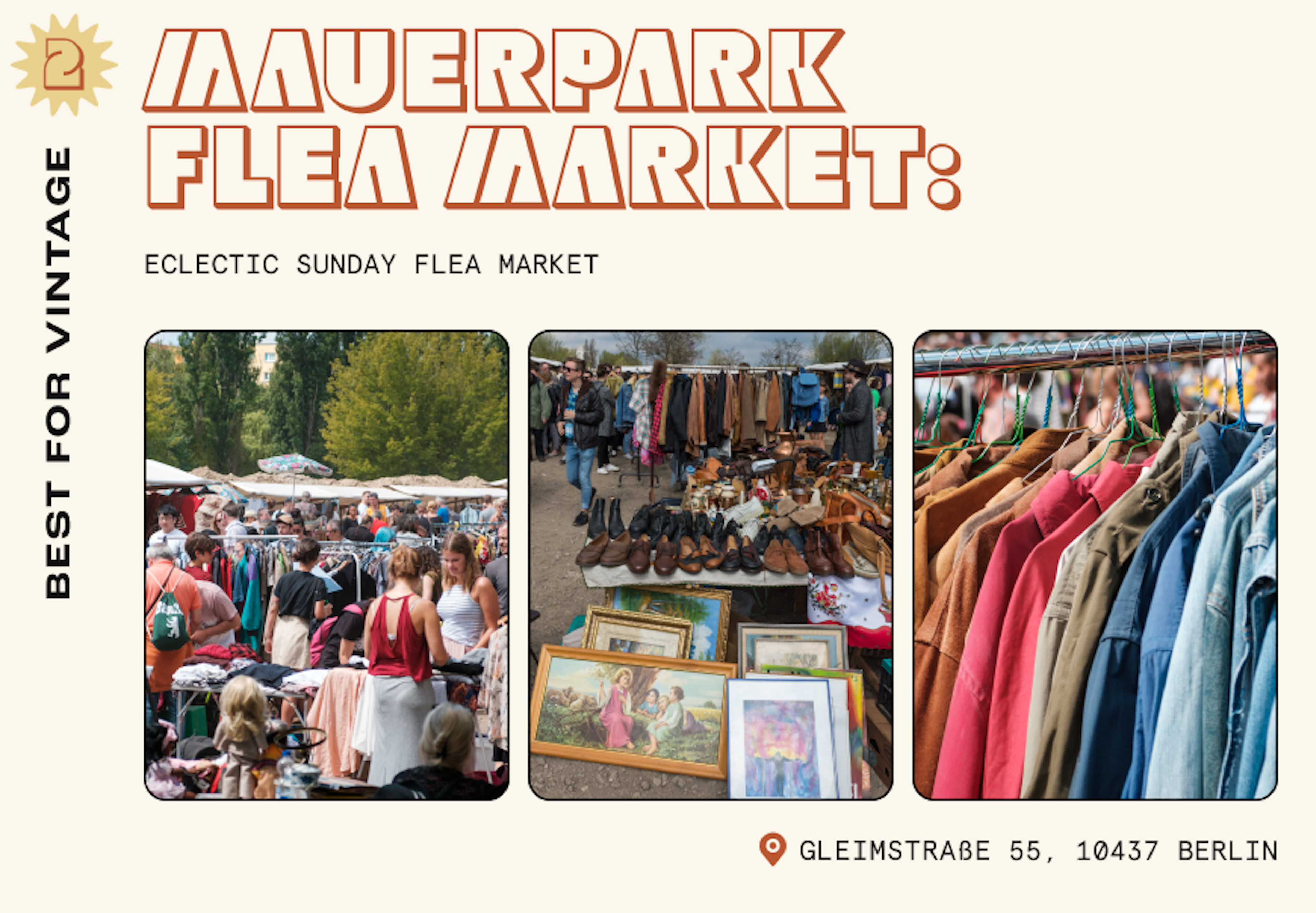 Outdoor flea market in Berlin selling clothes and accessories