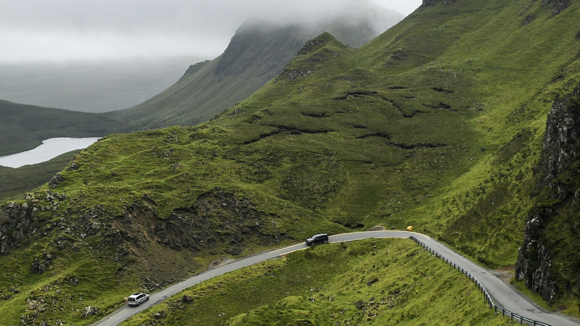Driving the Cuillin Hills in the Isle of Skye, Scotland, UK