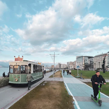 Izmir, Turkey - January 29, 2023 Kordon Street view in Pasaport District and historic tram
1464998170