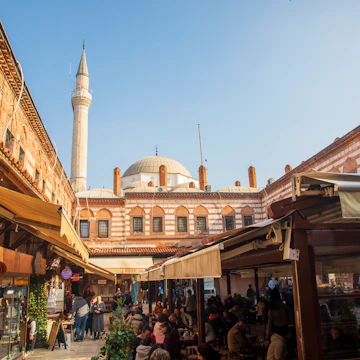 Izmir - Turkey, January 26, 2023, Awesome view of Kizlaragasi Han Caravanserai and Hisar Mosque in Izmir, Turkey. Izmir is a popular tourist destination in Turkey.
1473548912
