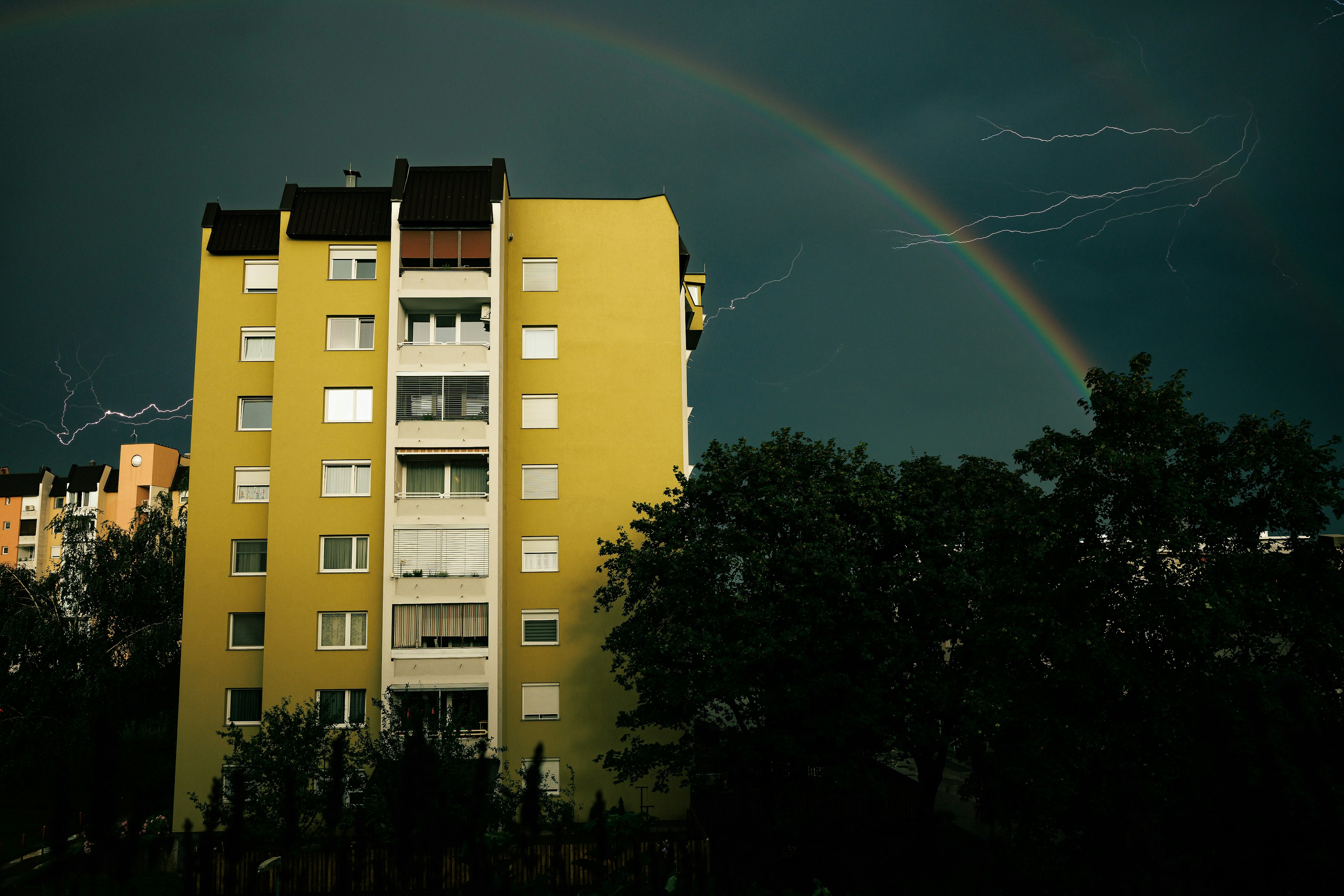 A storm over the city of Kranj, Croatia