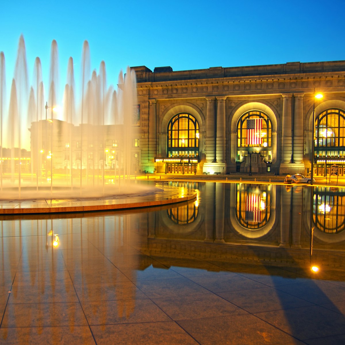 "Bloch Fountain in front of Union Station, Kansas City, MO"
171309094
"Clear Sky, Architecture And Buildings, Architecture Backgrounds, Building Exterior, Built Structure, City, Dusk, Famous Place, Fountain, Horizontal, Kansas, Kansas City - Missouri, Landmarks, Local Landmark, Midwest USA, Missouri, Nobody, Outdoors, Reflection, Sunset, Travel Locations, Twilight, USA, Union Station - Kansas City", Urban Scene, Water, Water Surface