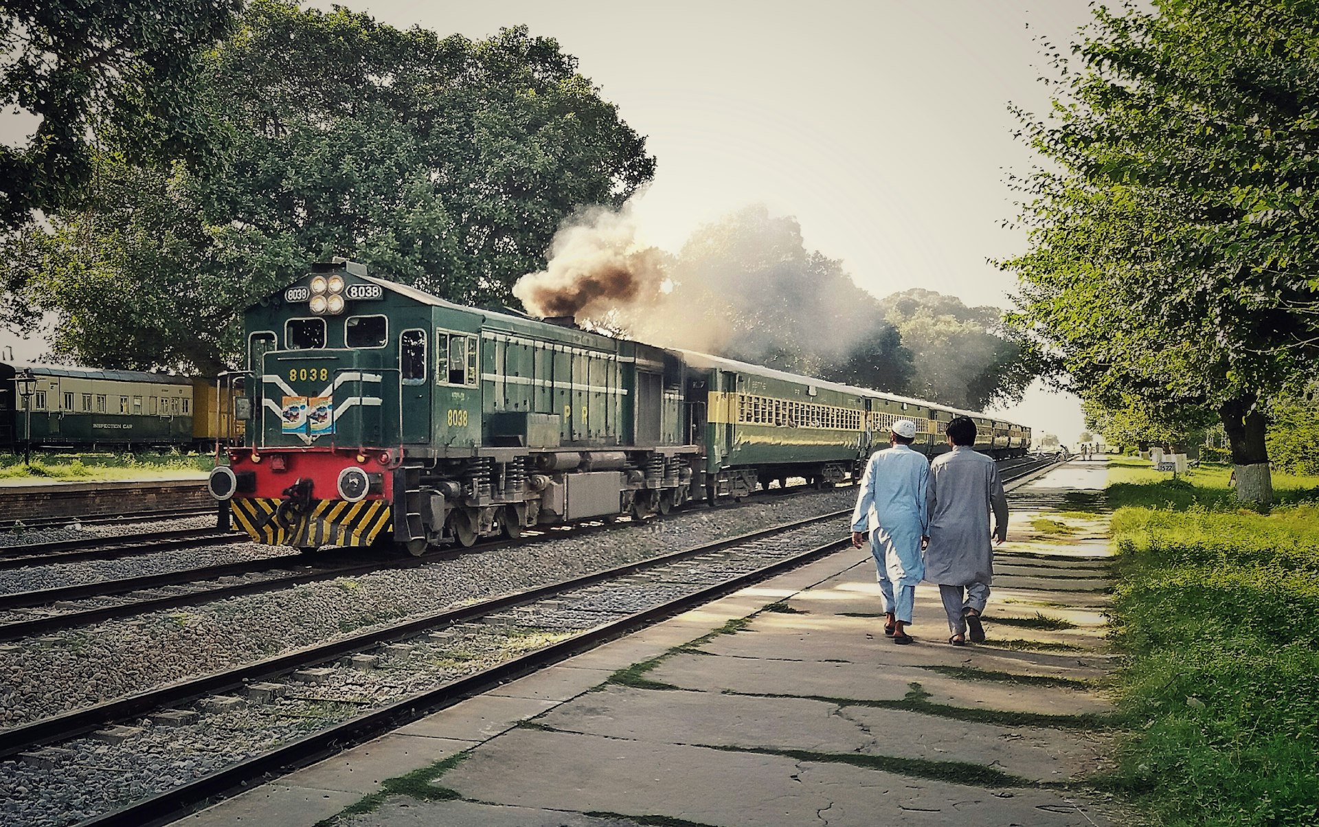 A train pulling into a station in Islamabad, Pakistan