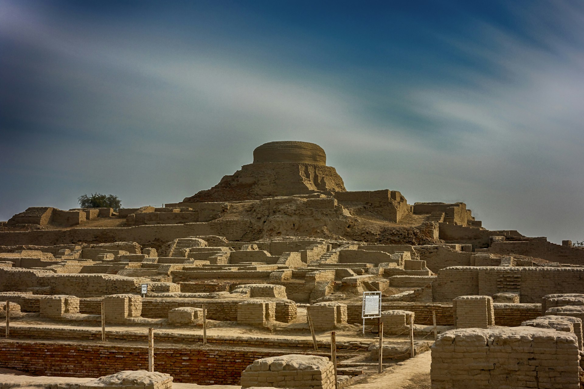 The partially excavated archeological site of Mohenjo-daro in Pakistan