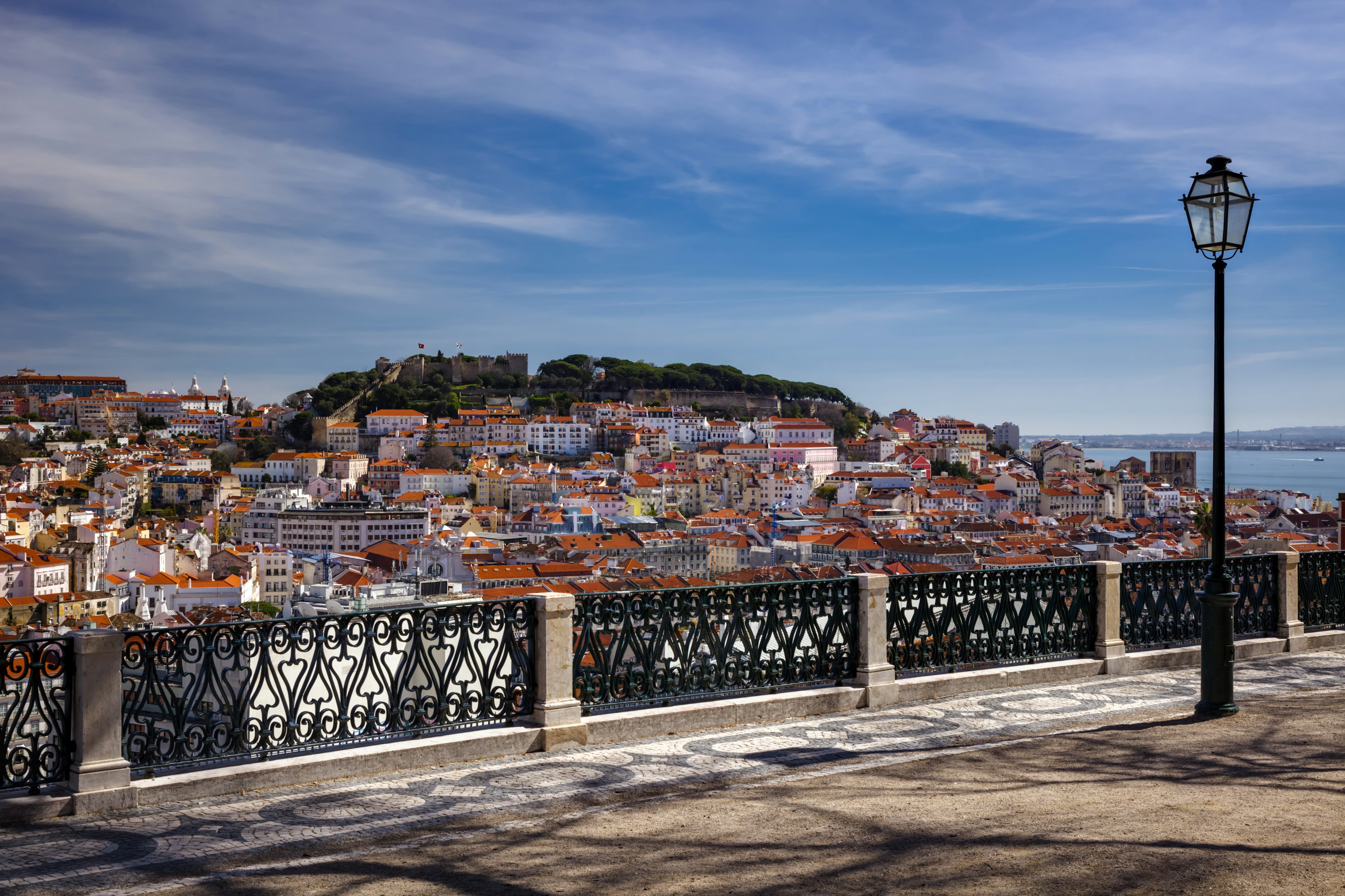 View of Castelo de Sao Jorge from Miradouro de Sao Pedro de Alcantara