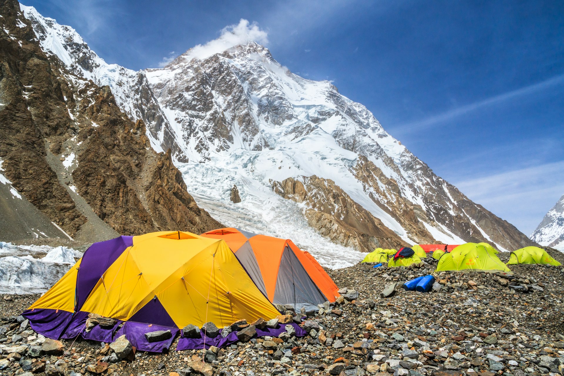 Tents at K2 Base Camp in Baltistan, Pakistan
