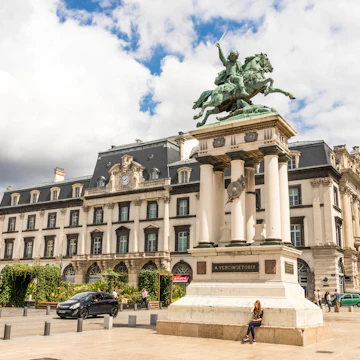 Statue of Vercingetorix at Place de Jaude in Clermont-Ferrand, France.