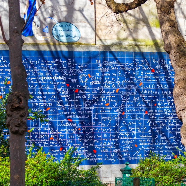 The "wall of love" in Paris.