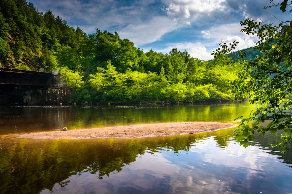 The Lehigh River at Lehigh Gorge State Park, Pennsylvania.