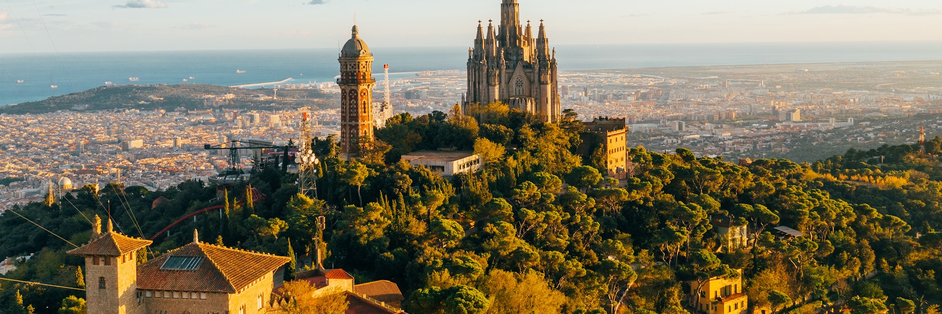 Temple of the Sacred Heart of Jesus at Mount Tibidabo, Barcelona, Spain.

