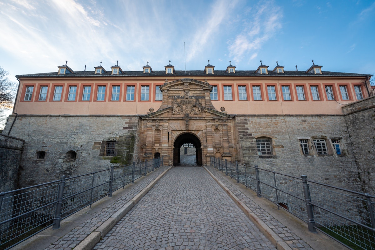 Main gate of Petersberg Citadel in Erfurt, Thuringia, Germany.