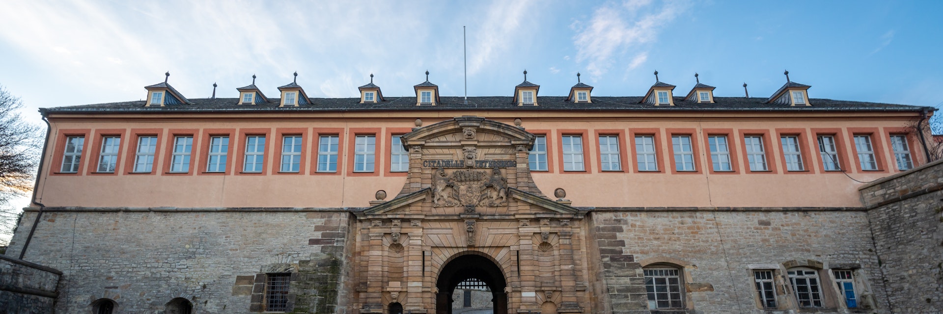 Main gate of Petersberg Citadel in Erfurt, Thuringia, Germany.