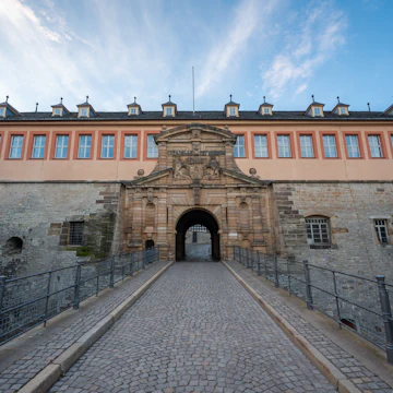 Main gate of Petersberg Citadel in Erfurt, Thuringia, Germany.