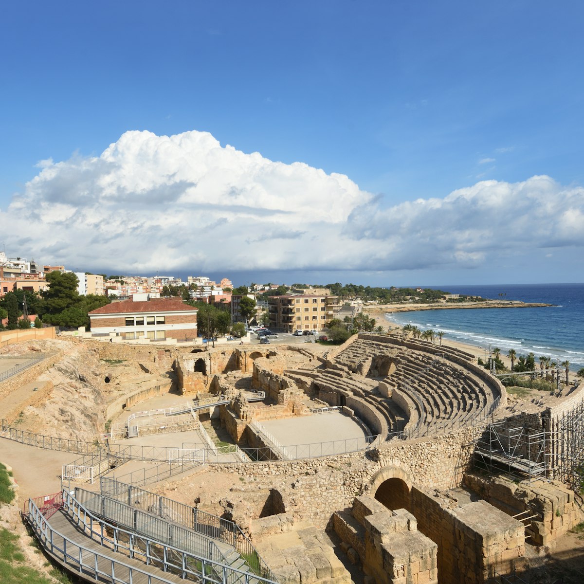 Roman amphitheatre in Tarragona, Catalonia, Spain.