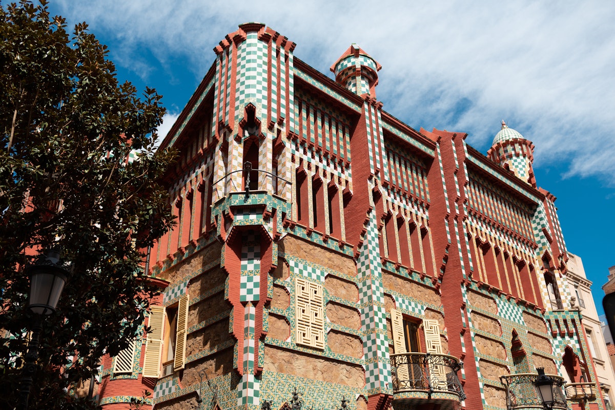 Barcelona, Spain - September 20, 2021: Casa Vicens is a modernist building located in Barcelona, in the district of Gracia. The work of Antoni Gaudí, it was the first important project of the architect.
