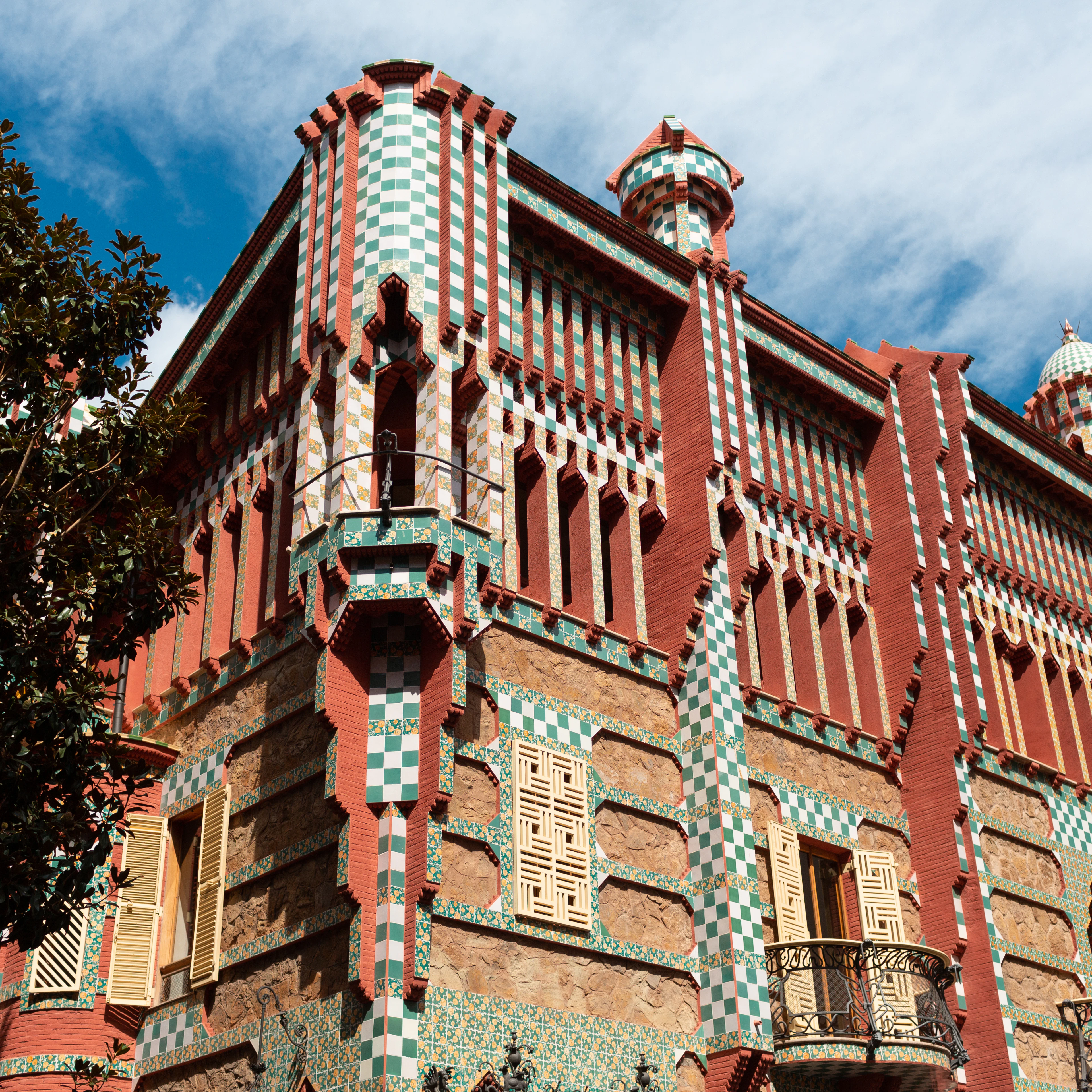 Barcelona, Spain - September 20, 2021: Casa Vicens is a modernist building located in Barcelona, in the district of Gracia. The work of Antoni Gaudí, it was the first important project of the architect.