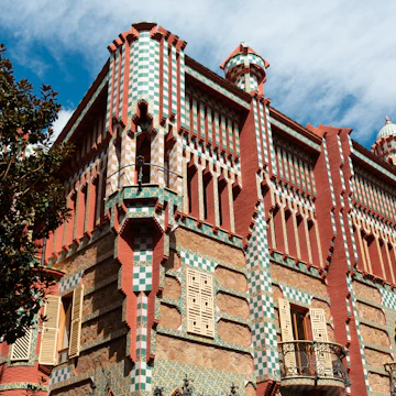 Barcelona, Spain - September 20, 2021: Casa Vicens is a modernist building located in Barcelona, in the district of Gracia. The work of Antoni Gaudí, it was the first important project of the architect.