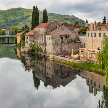 View at Old town of Trebinje and Trebisnjica river with beautiful reflections, Bosnia and Herzegovina
1390571895
eastern, cloudy, amazing, scene, traditional, beautiful, reflections, famous, wall, culture, stone, historic, trebinje, building, scenic, view, natural, balkan, outdoor, bridge, landscape