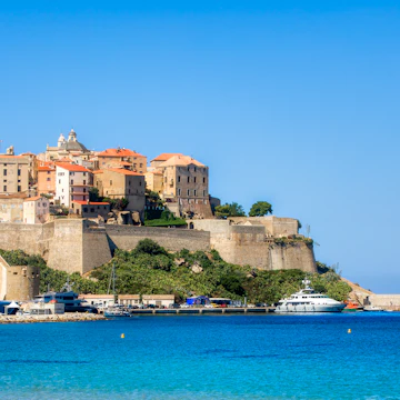 View of the Citadel of Calvi on Corsica, France.