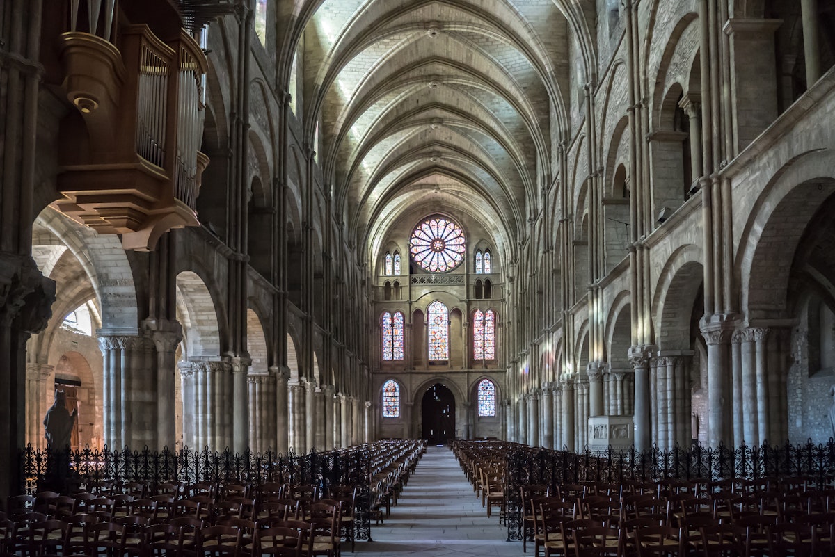 Interior of Saint-Remi Basilica in Reims, Champagne, France.