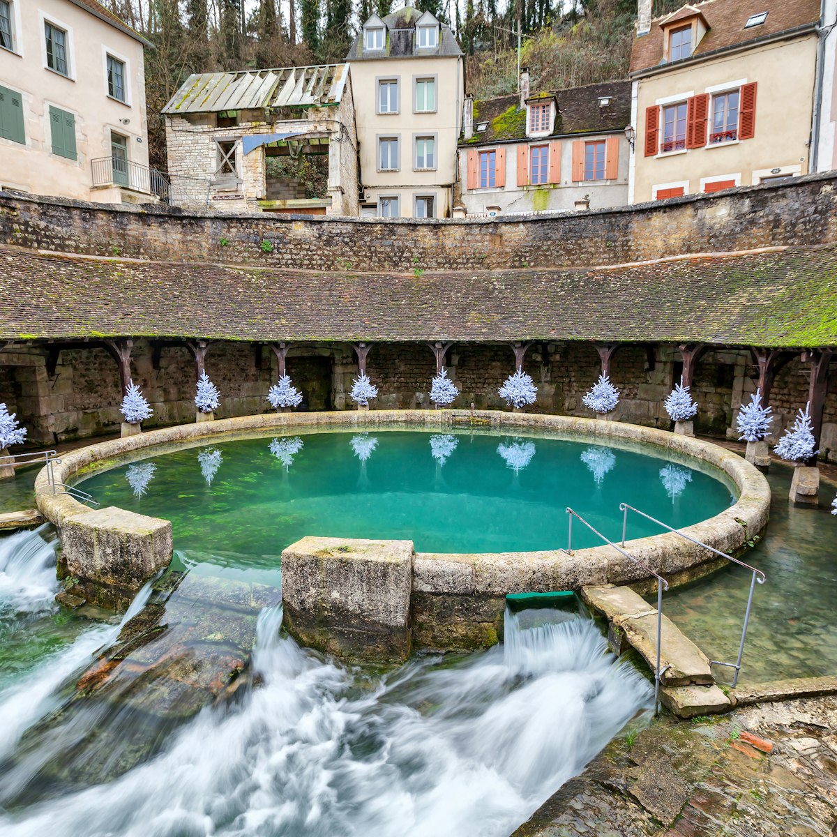 Fosse Dionne - the karst spring located in the center of Tonnerre, France.