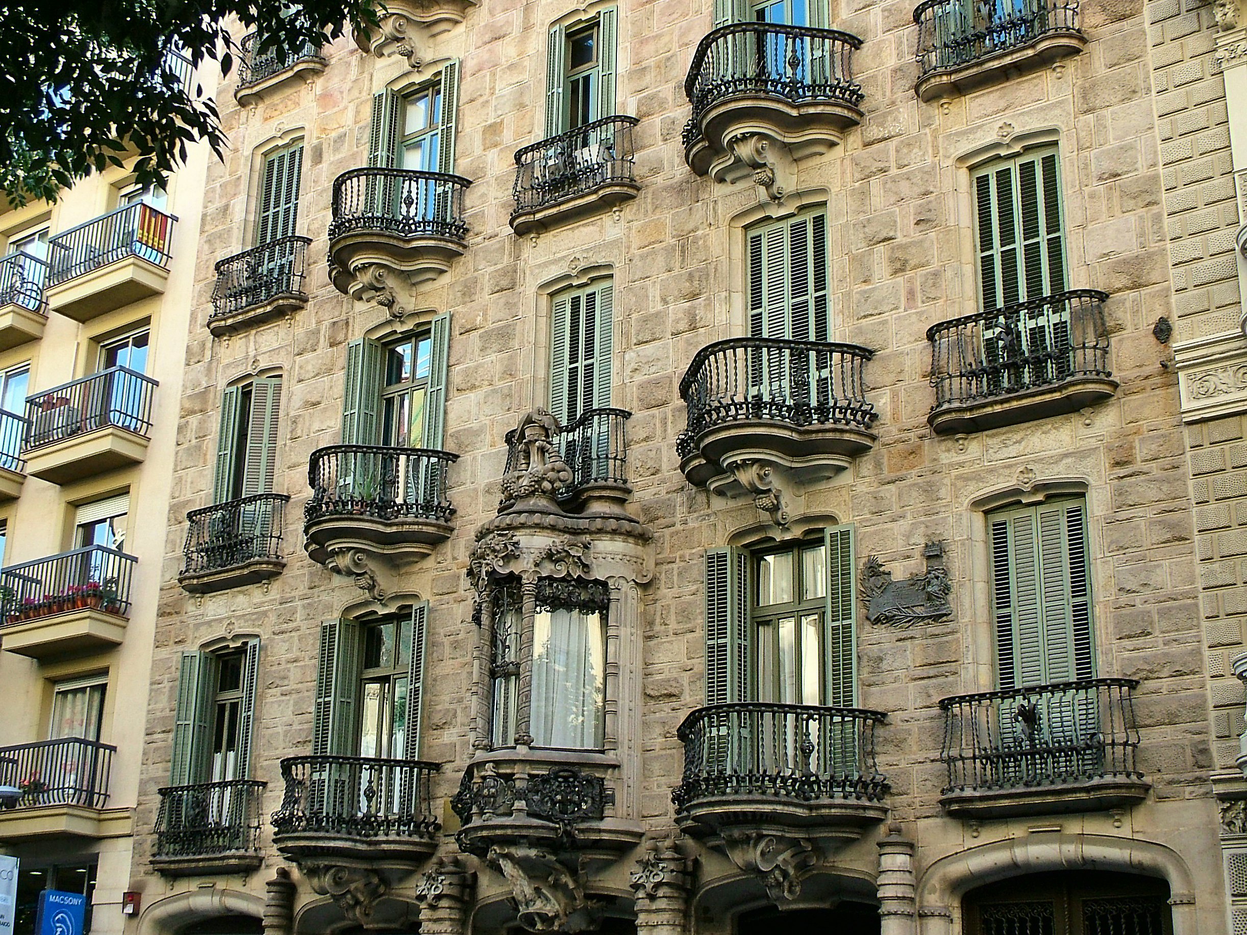 Barcelona, Spain - 28 September 2015 - Calvet House on the street Carrer de Casp.