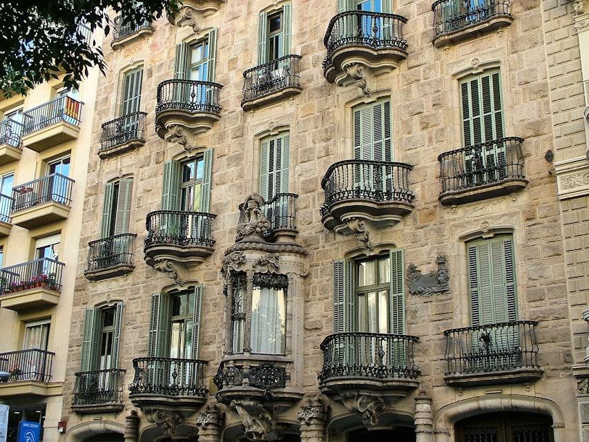 Barcelona, Spain - 28 September 2015 - Calvet House on the street Carrer de Casp.