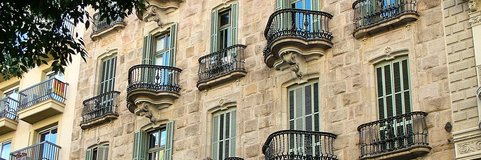 Barcelona, Spain - 28 September 2015 - Calvet House on the street Carrer de Casp.