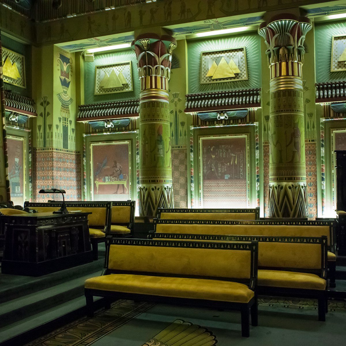 The Egyptian Hall at the Masonic Temple in Philadelphia, Pennsylvania.