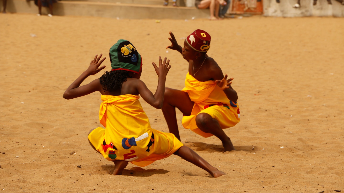 Ouidah, Benin January 10 2015 Children are singing and dancing at the voodoo festival at the beach; Shutterstock ID 1380863018; your: Jennifer Carey; gl: 65050; netsuite: Online Editorial; full: Things to know before visiting Benin
1380863018
Children are singing and dancing at the voodoo festival at the beach in Benin.